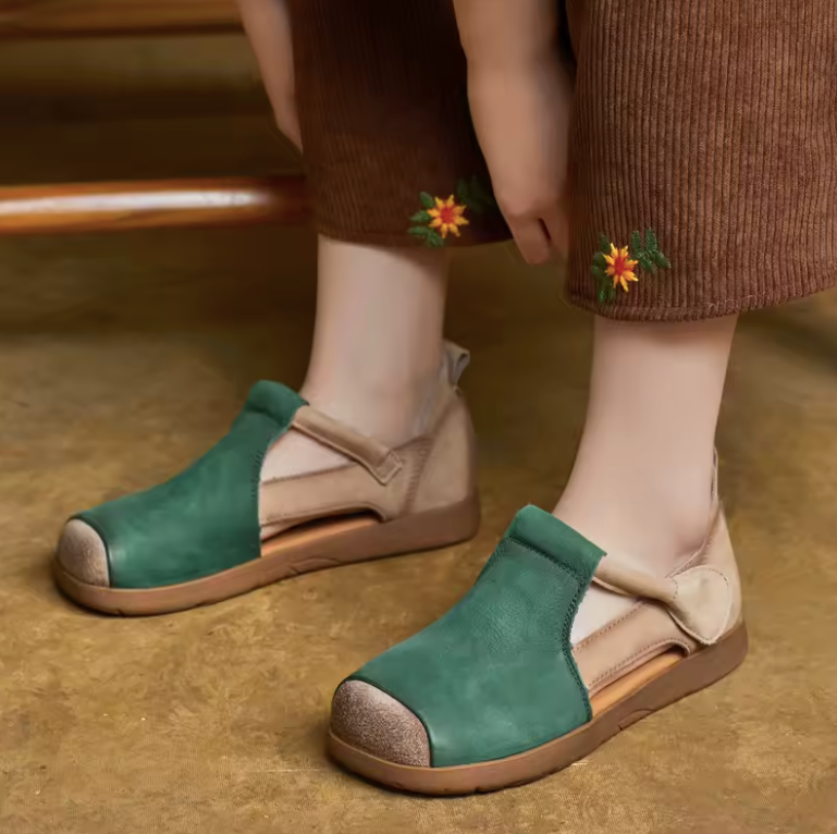USS Shoes Cenia Women's Leather Round Toe Mixed Colors Sandals