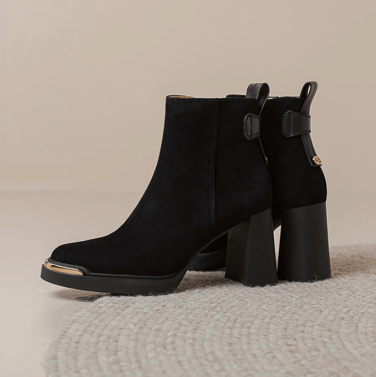 USS Shoes Chiara Women's Suede Leather Zip Ankle Boots