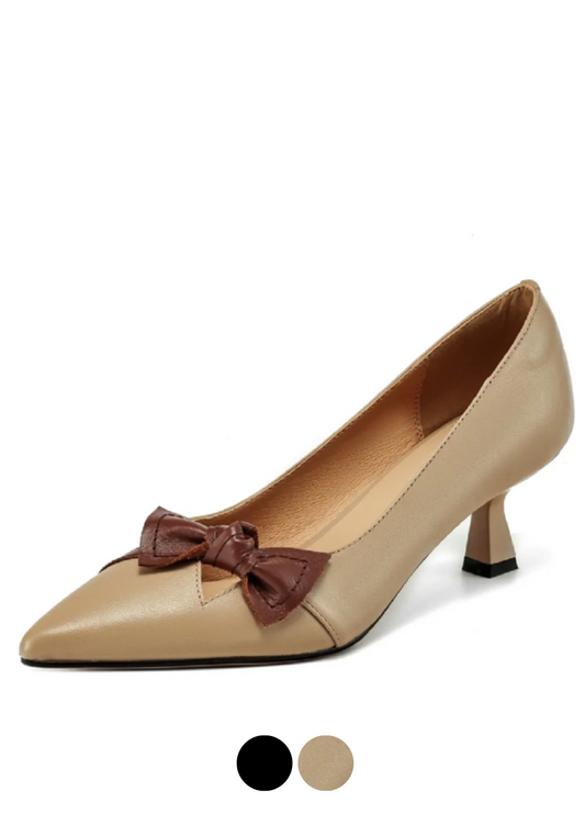 USS Shoes Cindy Women's Butterfly Knot Dress Leather Pumps - Luxuryurbanwear