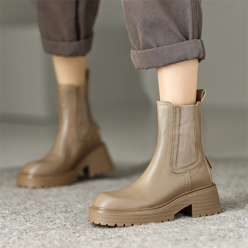 USS Shoes Cira Women's Leather Ankle Chelsea Boots - Luxuryurbanwear