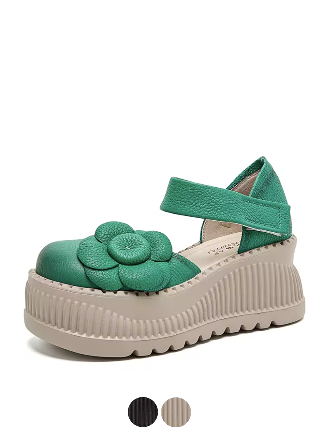 USS Shoes Clariza Women's Leather Style Ethnic Flower Platform Sandals