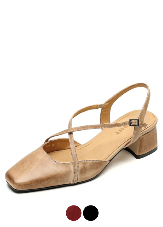 USS Shoes Cornelia Women's Square Toe Mid Heel Sandals