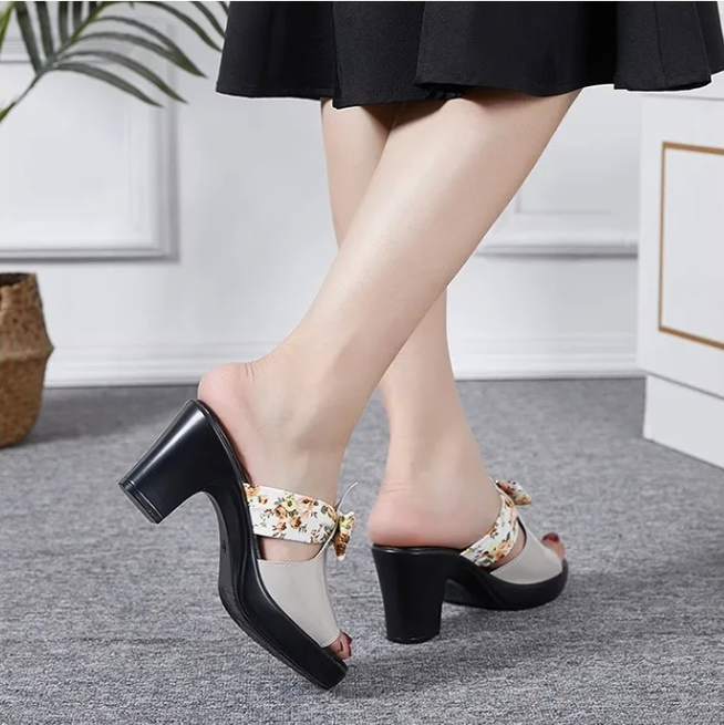 USS Shoes Cristina Women's Anti-Skid Heels Bowknot Sandals