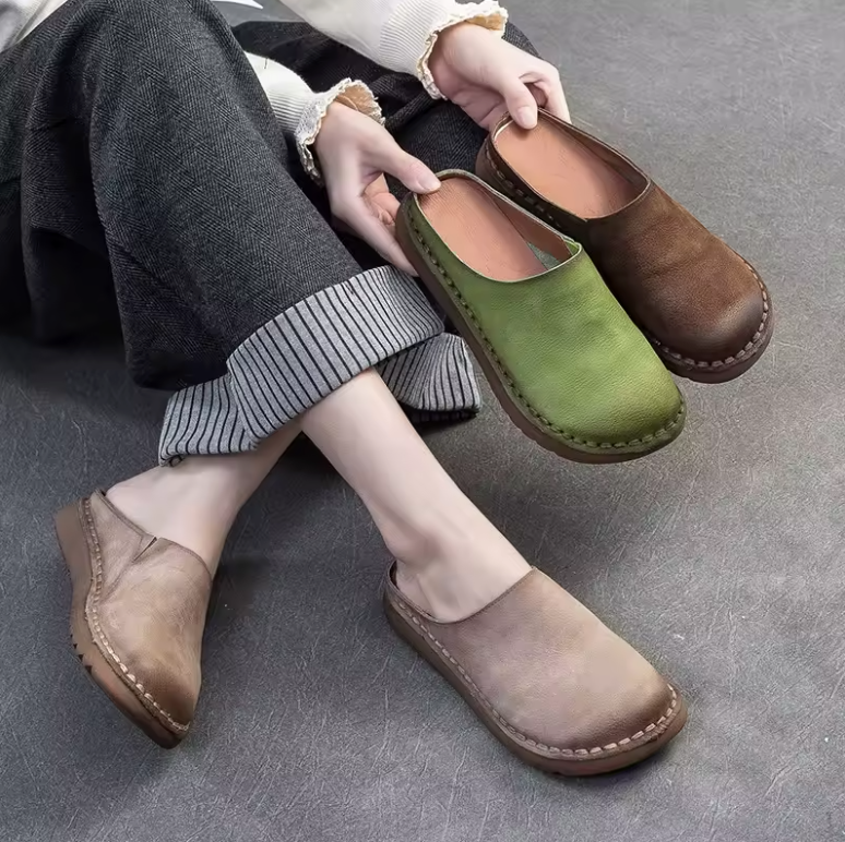 USS Shoes Dana Women's Soft Sole Leather Flat Slippers - Luxuryurbanwear