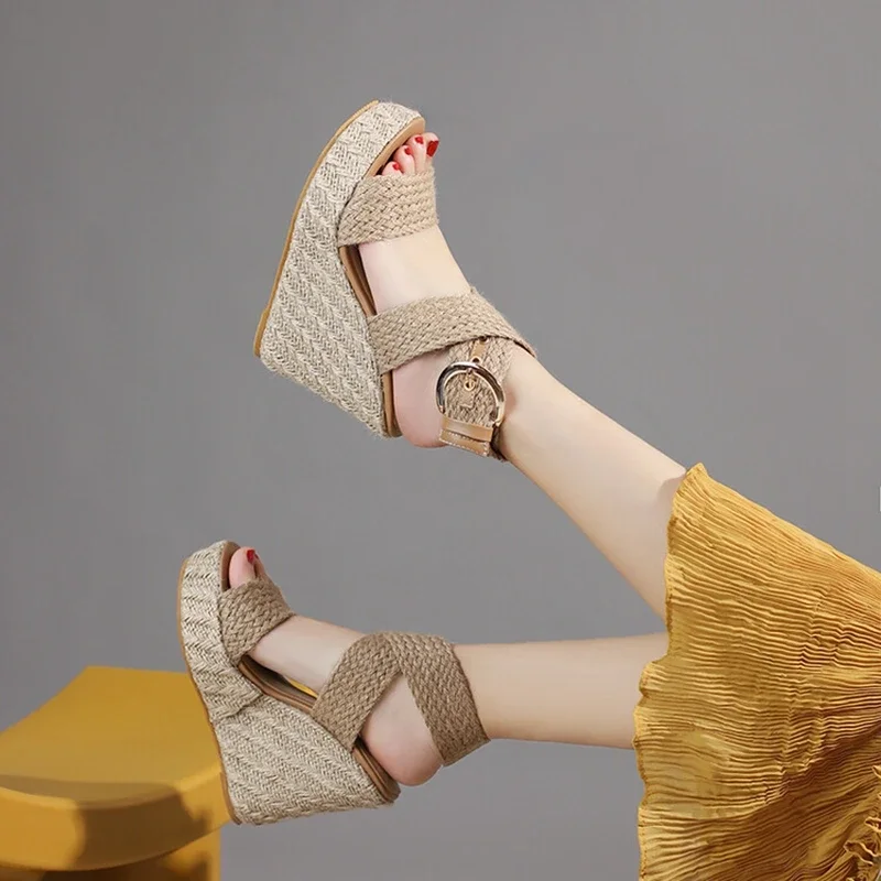 USS Shoes Doris Women's Wedges Hemp Sandals - Luxuryurbanwear