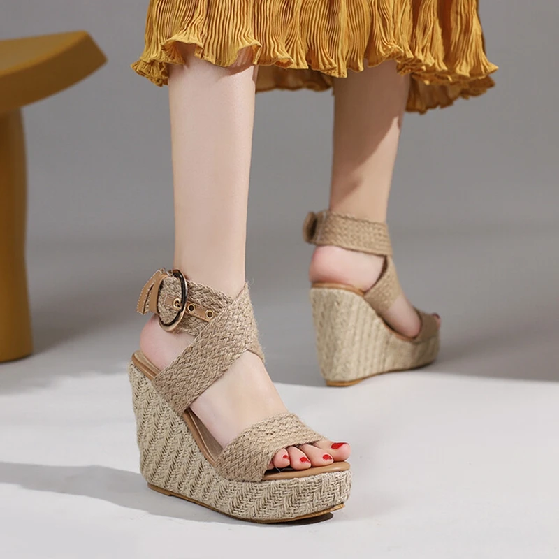 USS Shoes Doris Women's Wedges Hemp Sandals - Luxuryurbanwear