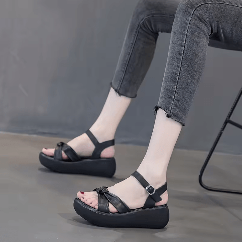 USS Shoes Elmi Women's Handmade Butterfly Knot Casual Platform Sandals