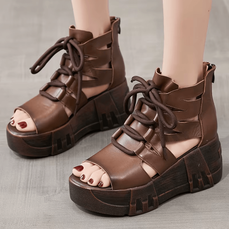 USS Shoes Eloisa Women's Lace Up Gladiator Platform Sandals