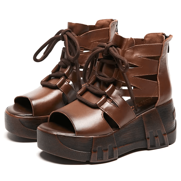 USS Shoes Eloisa Women's Lace Up Gladiator Platform Sandals