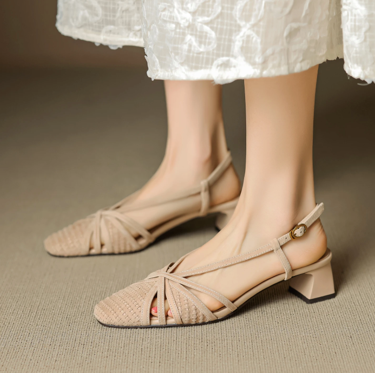 USS Shoes Elsa Women's Suede Leather Narrow Band T-Strap Sandals
