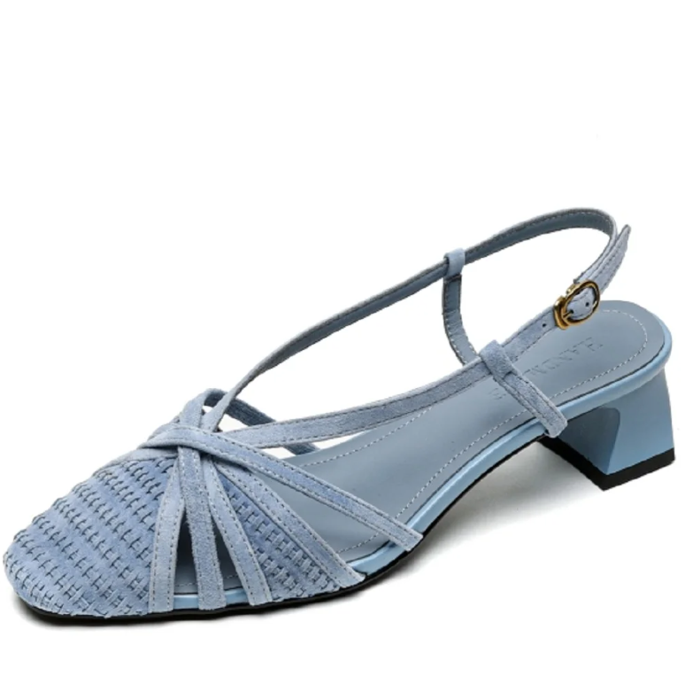 USS Shoes Elsa Women's Suede Leather Narrow Band T-Strap Sandals - Luxuryurbanwear