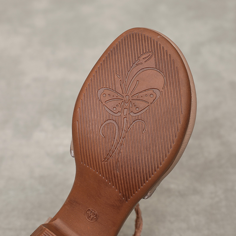 USS Shoes Elvira Women's Embroidery Leather Hook & Loop Sandals - Luxuryurbanwear