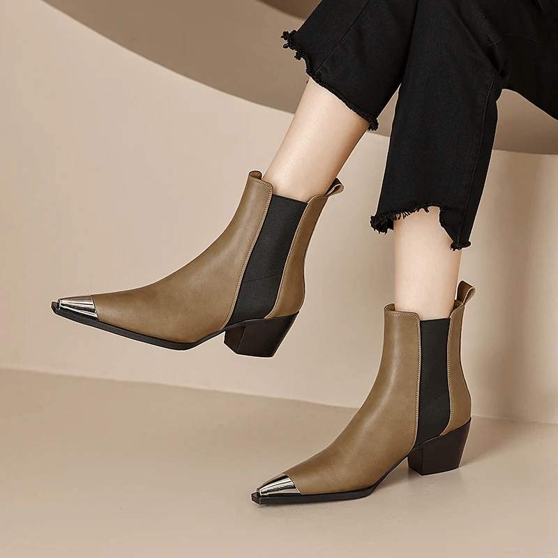 USS Shoes Ferrez Women's Metal Ladies Pointed Toe Ankle Boots