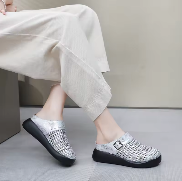 USS Shoes Ginni Women's Leather Soft Sole Platform Mules - Luxuryurbanwear