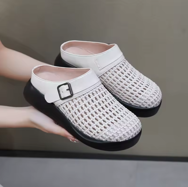 USS Shoes Ginni Women's Leather Soft Sole Platform Mules - Luxuryurbanwear