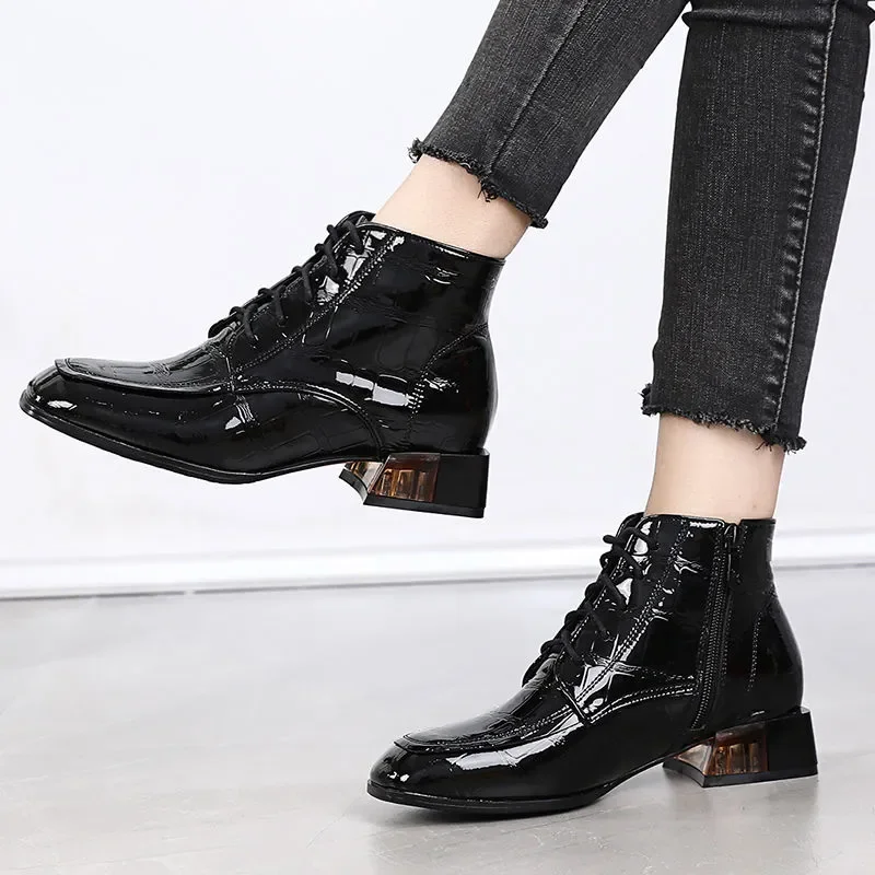 USS Shoes Hedy Women's Square Heel Boots - Luxuryurbanwear