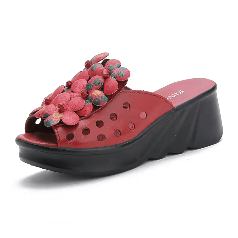 USS Shoes Jimena Women's Leather Platform Wedge Sandals