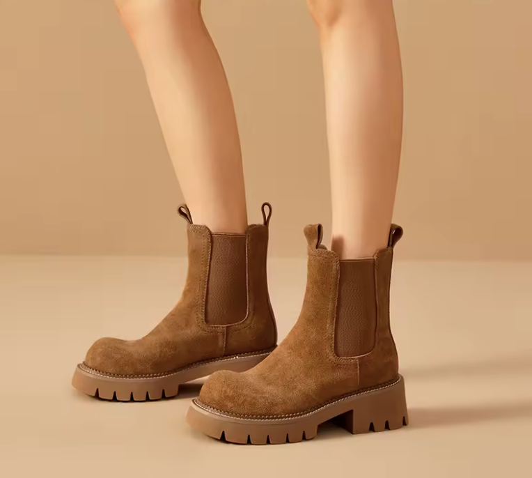 USS Shoes Kai Women's Cow Suede Chelsea Elastic Band Boots - Luxuryurbanwear
