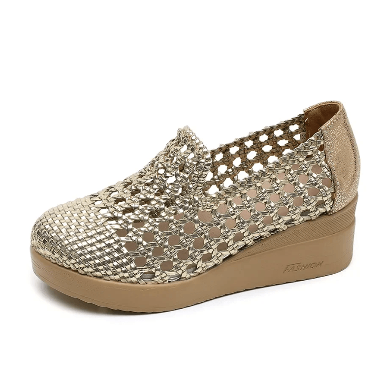 USS Shoes Kalena Women's Hollow Woven Thick Soled Wedges Sandals