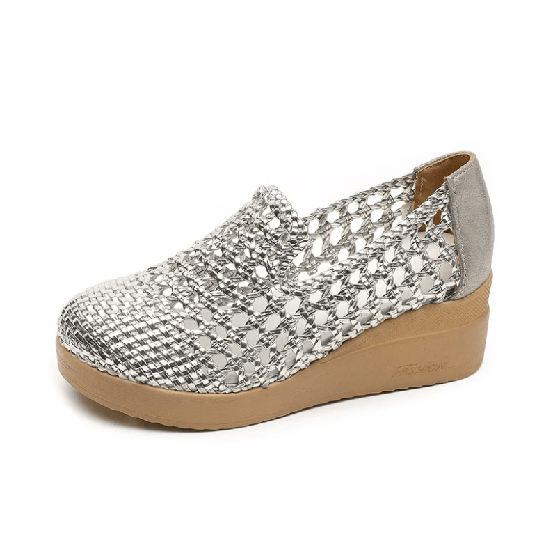 USS Shoes Kalena Women's Hollow Woven Thick Soled Wedges Sandals