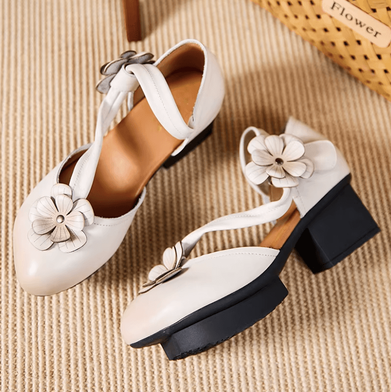 USS Shoes Karen Women's Leather Classic Flowers Fashionable Sandals