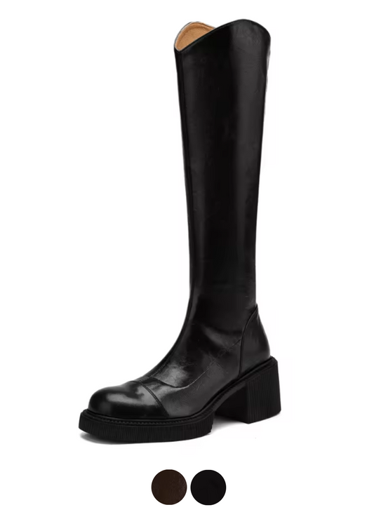 USS Shoes Karina Women's Knee High Square Toe Boots - Luxuryurbanwear
