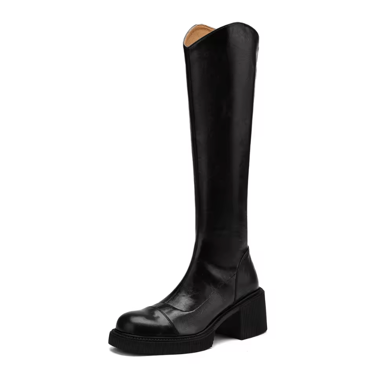 USS Shoes Karina Women's Knee High Square Toe Boots - Luxuryurbanwear