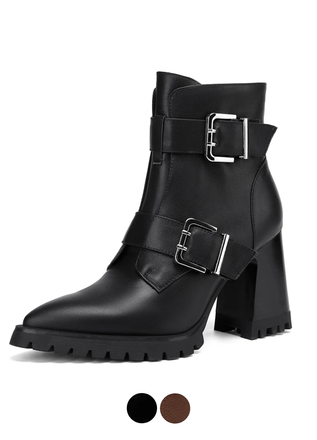 USS Shoes Karla Women's Leather Chunky High Heels Ankle Boots