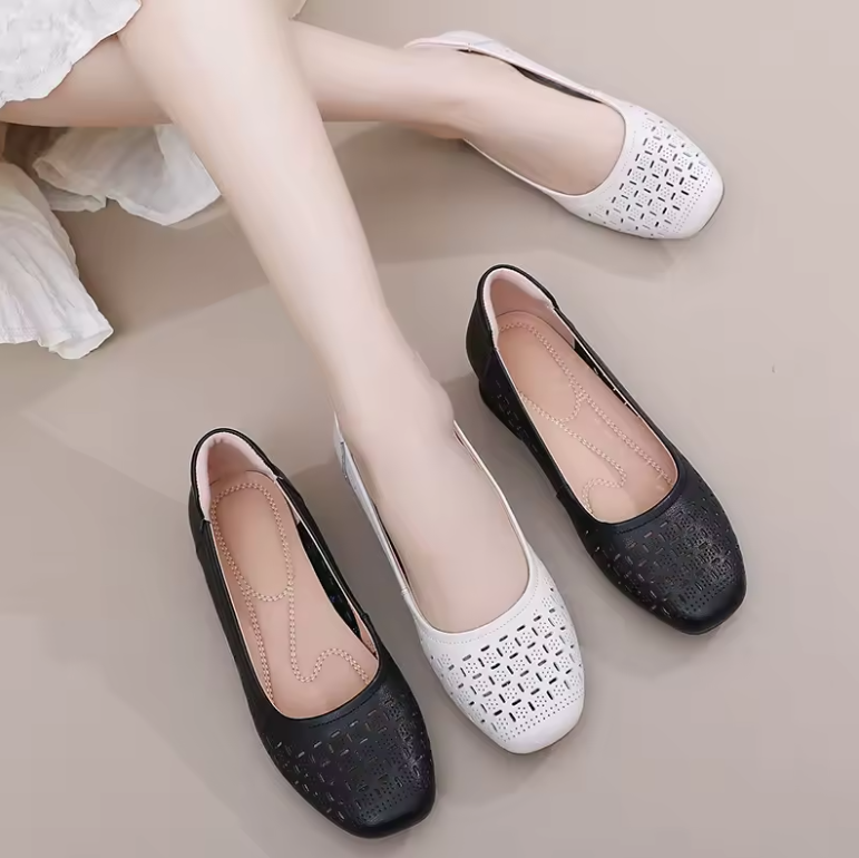 USS Shoes Karla Women's Leather Hollow Loafers - Luxuryurbanwear