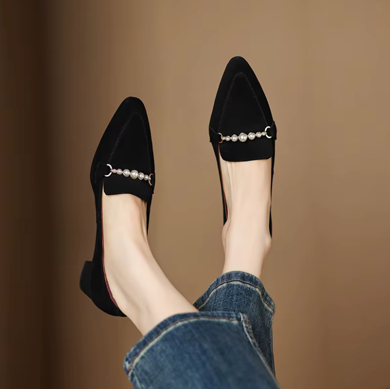 USS Shoes Katalina Women's Pointed Toe Pearl Detail Leather Pumps - Luxuryurbanwear