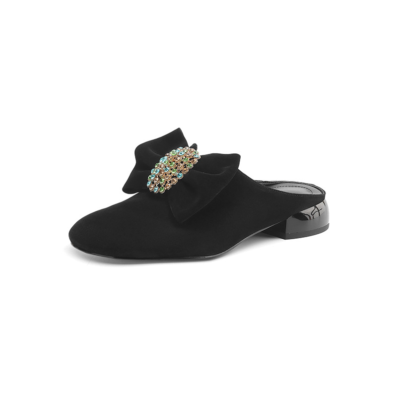 USS Shoes Larent Women's Round Toe Low Heels Leather Mules - Luxuryurbanwear