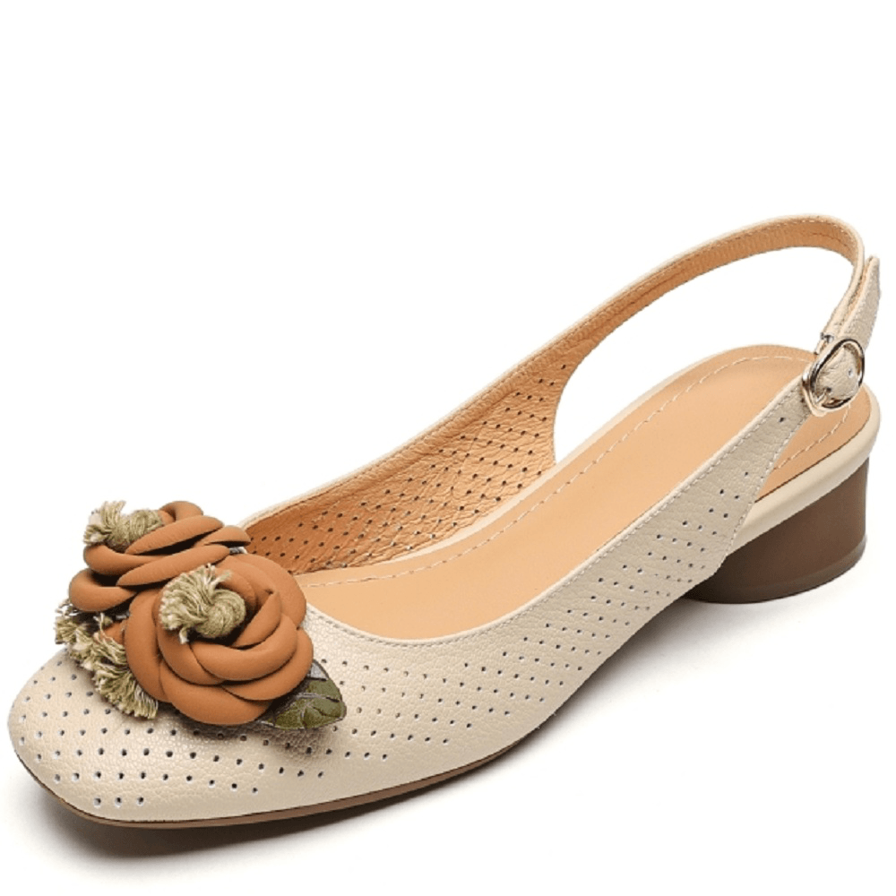 USS Shoes Lariza Women's Slingback Leather Flower Sandals