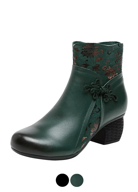 USS Shoes Laureana Women's Ethnic Printed Leather Ankle Boots