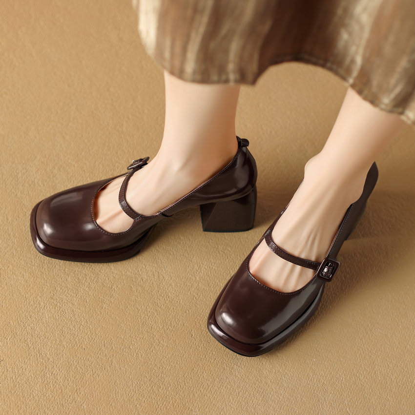 USS Shoes Lina Women's Thick High Heel Court Pumps - Luxuryurbanwear