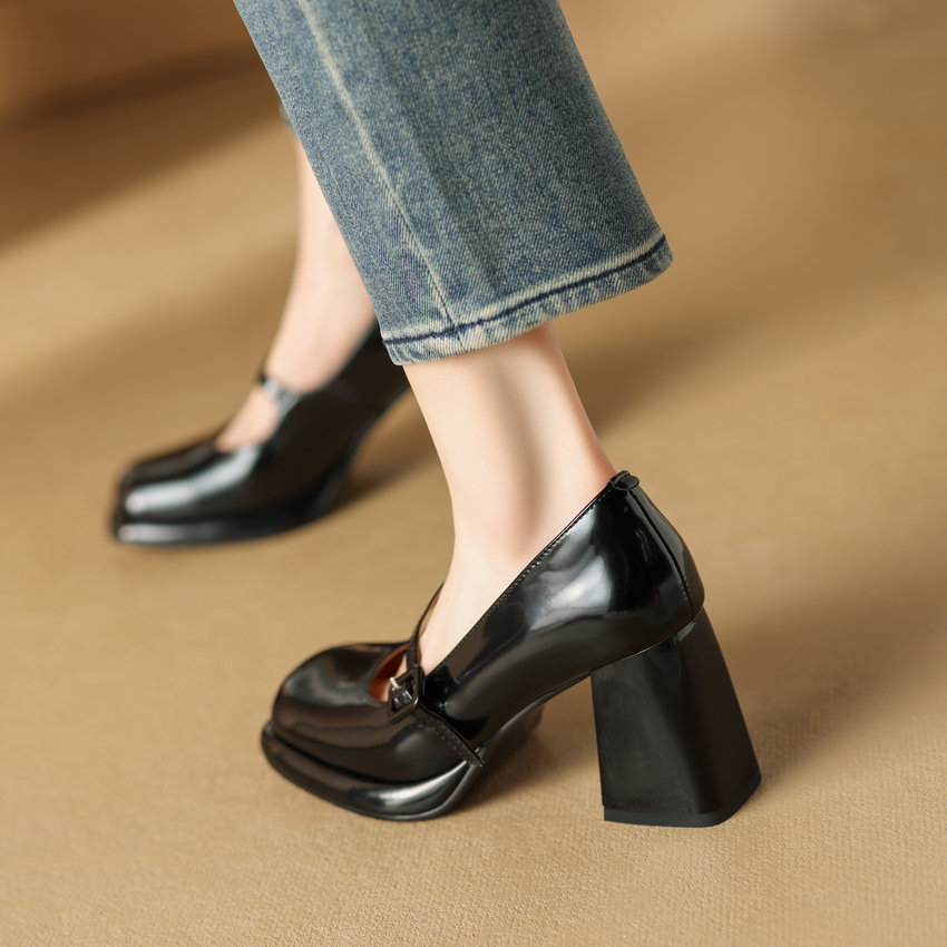 USS Shoes Lina Women's Thick High Heel Court Pumps - Luxuryurbanwear