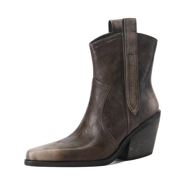 USS Shoes Linares Women's Cowboy Leather Boots - Luxuryurbanwear