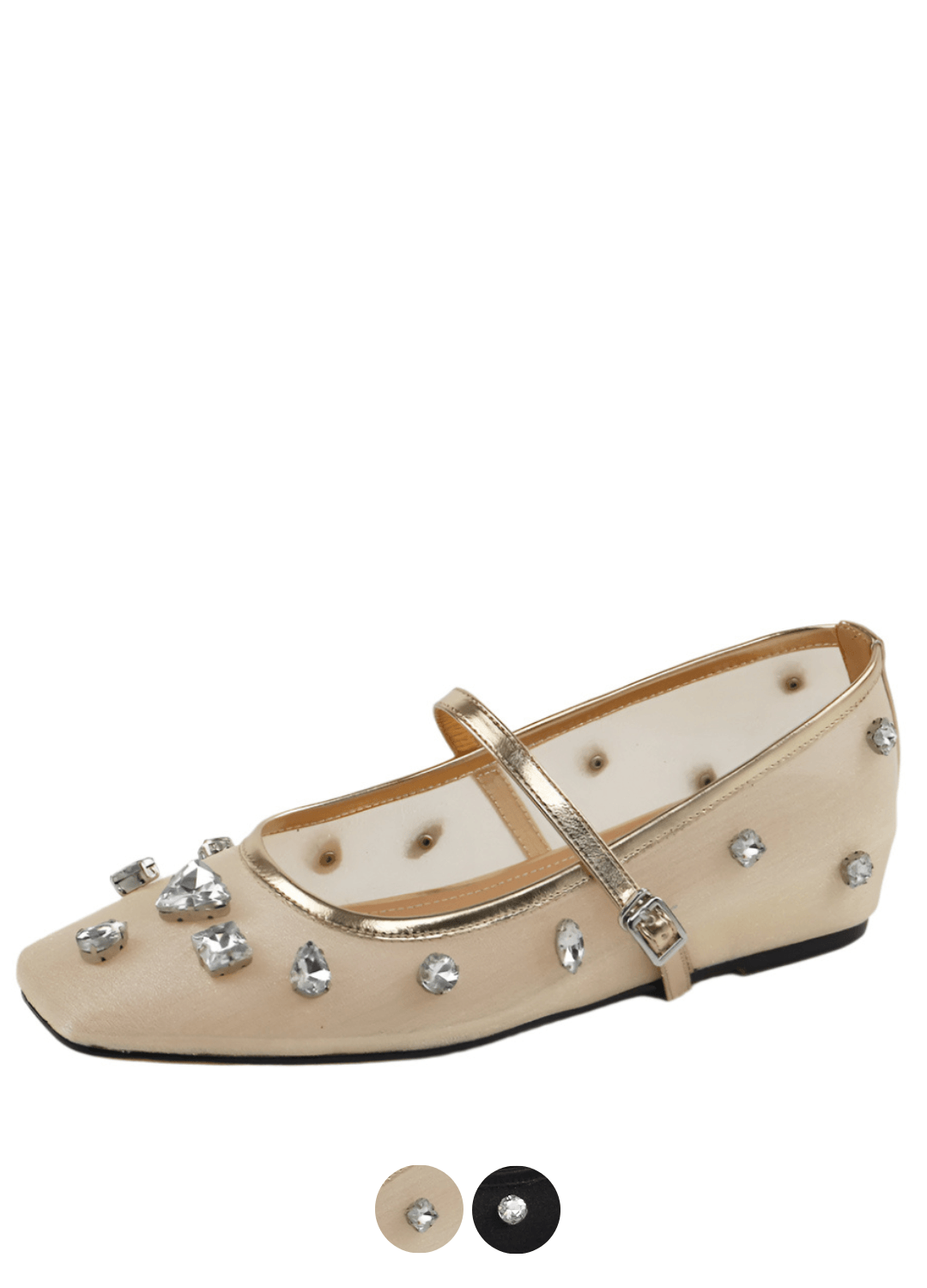 USS Shoes Liria Women's Mesh Rhinestones Low Heeled Comfort Flats