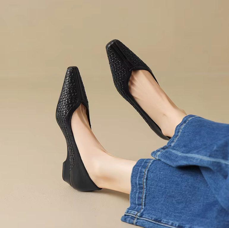 USS Shoes Luana Women's Leather Square Toe Dress Pumps - Luxuryurbanwear