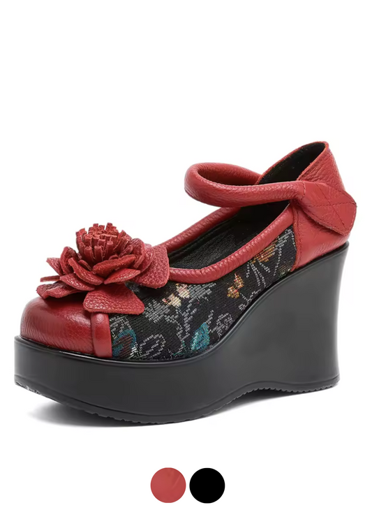 USS Shoes Lucia Women's Wedge Leather Platforms