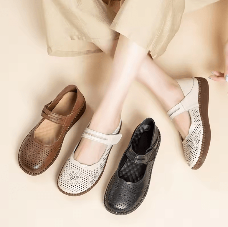 USS Shoes Luigi Women's Hollow Leather Breathable Soft Sandals