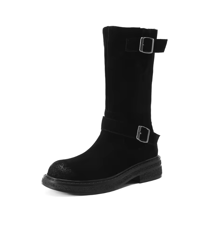 USS Shoes Luvy Women's Mid Calf High Round Toe Boots - Luxuryurbanwear