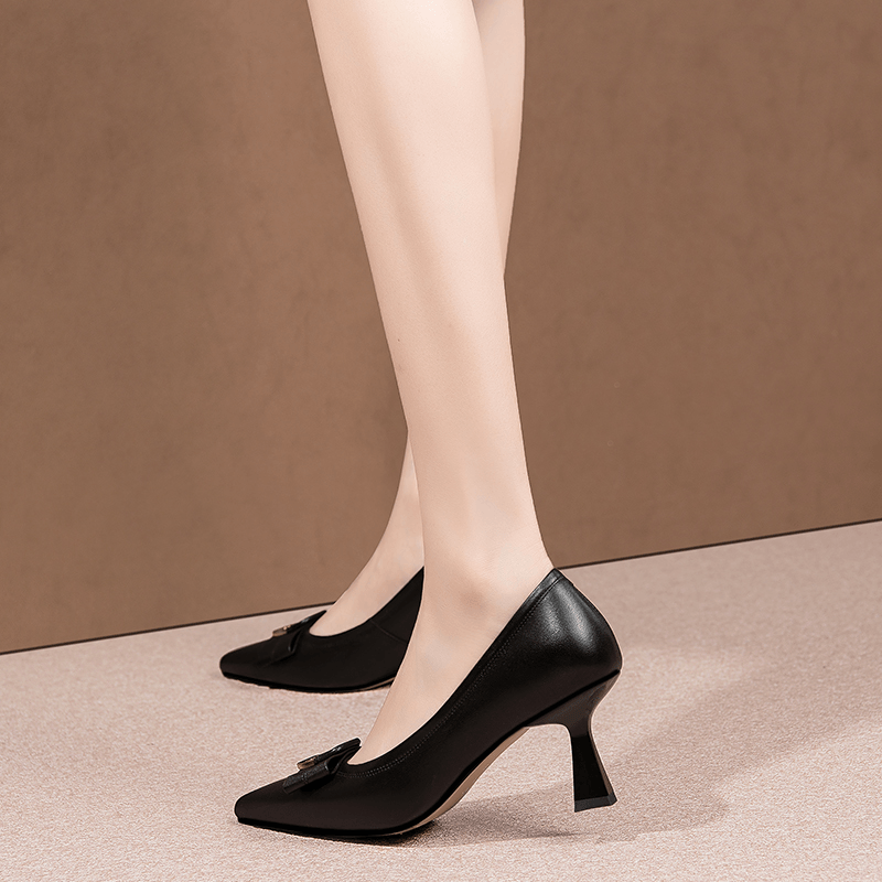 USS Shoes Maibe Women's Dress Leather Butterfly-Knot Pumps