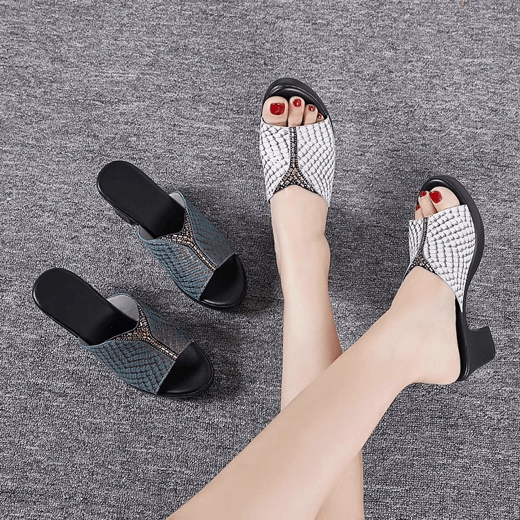 USS Shoes Malena Women's Leather Anti-Skid Heel Sandals