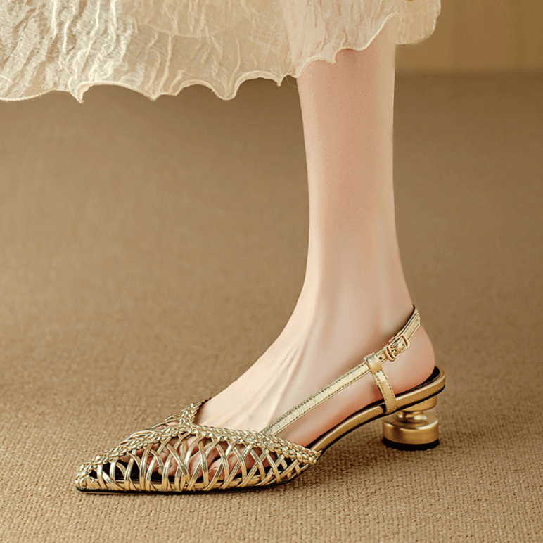 USS Shoes Mara Women's Pointed Toe Braid Slingback Sandals