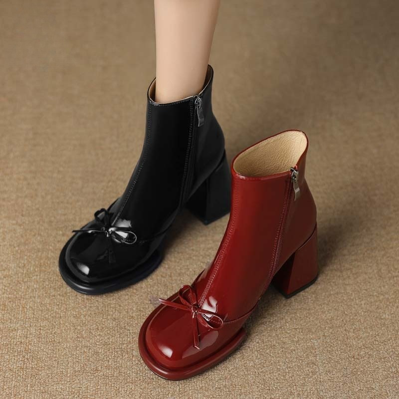 USS Shoes Marcella Women's Fashion Warm Square Heel Ankle Boots - Luxuryurbanwear