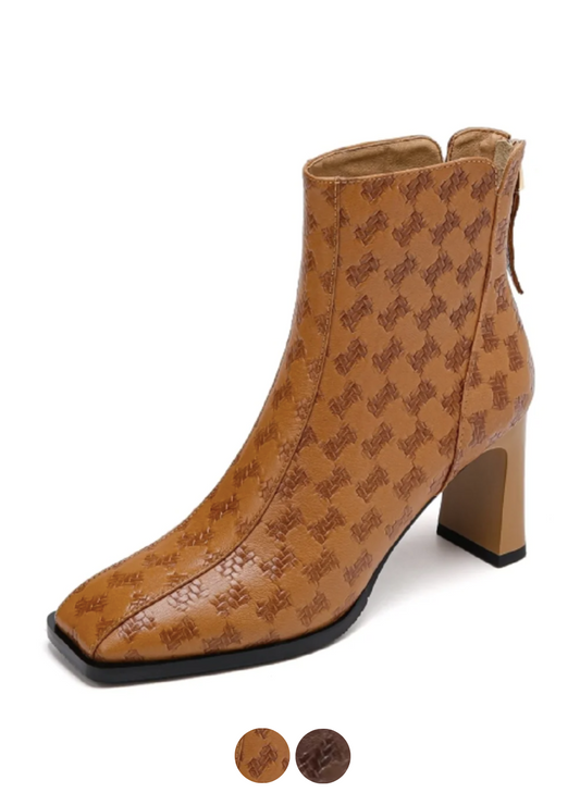 USS Shoes Marcial Women's Square Toe Zipper Ankle Boots