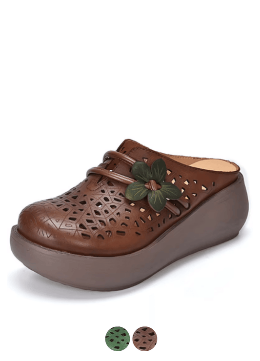 USS Shoes Margarita Women's Hollow Leather Wedges Slippers