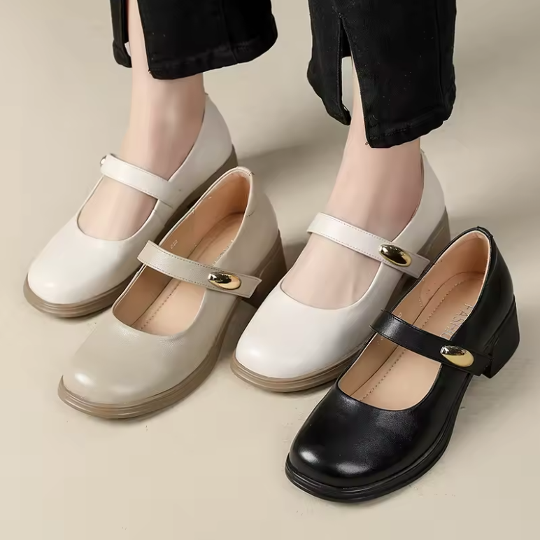 USS Shoes Mary Jane Women's Leather Pumps - Luxuryurbanwear