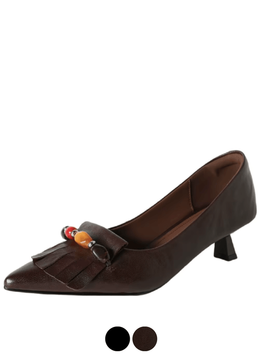 USS Shoes Melani Women's Leather Dress Tassel Pumps