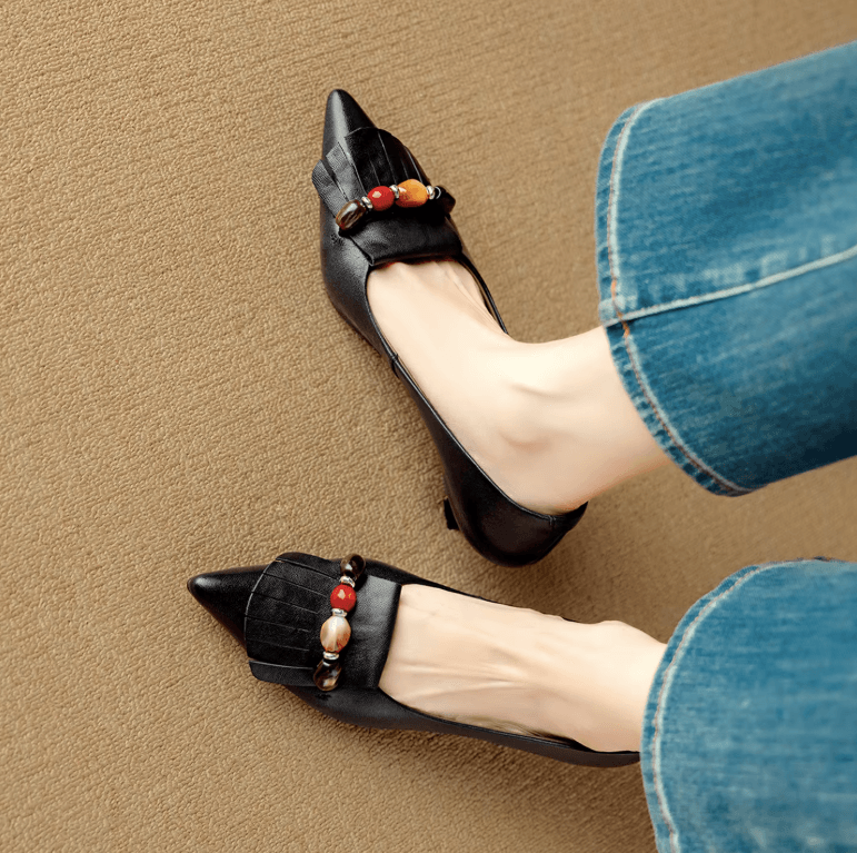 USS Shoes Melani Women's Leather Dress Tassel Pumps